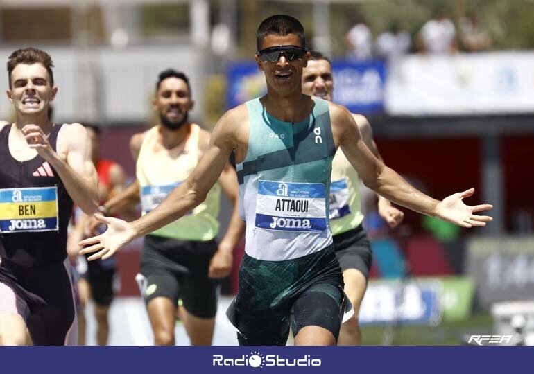 Mohamed Attaoui celebra su victoria en el campeonato de España en La Nucía | Foto: RFEA