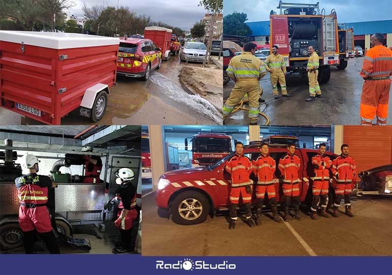 Distintas imágenes del dispositivo de ayuda enviado desde Cantabria, que ya está en Valencia.