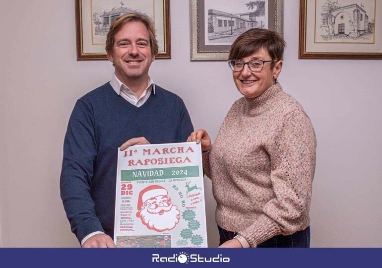 El alcalde, Pablo Diestro, y la concejala de Deportes, Margari Martínez, presentan la II Marcha Raposiega | Foto: Ayuntamiento